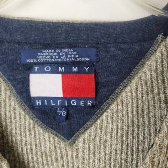 Tommy Hilfiger Men's Sweater Vest Vintage Button Front Knit Size L - Picture 6 of 10